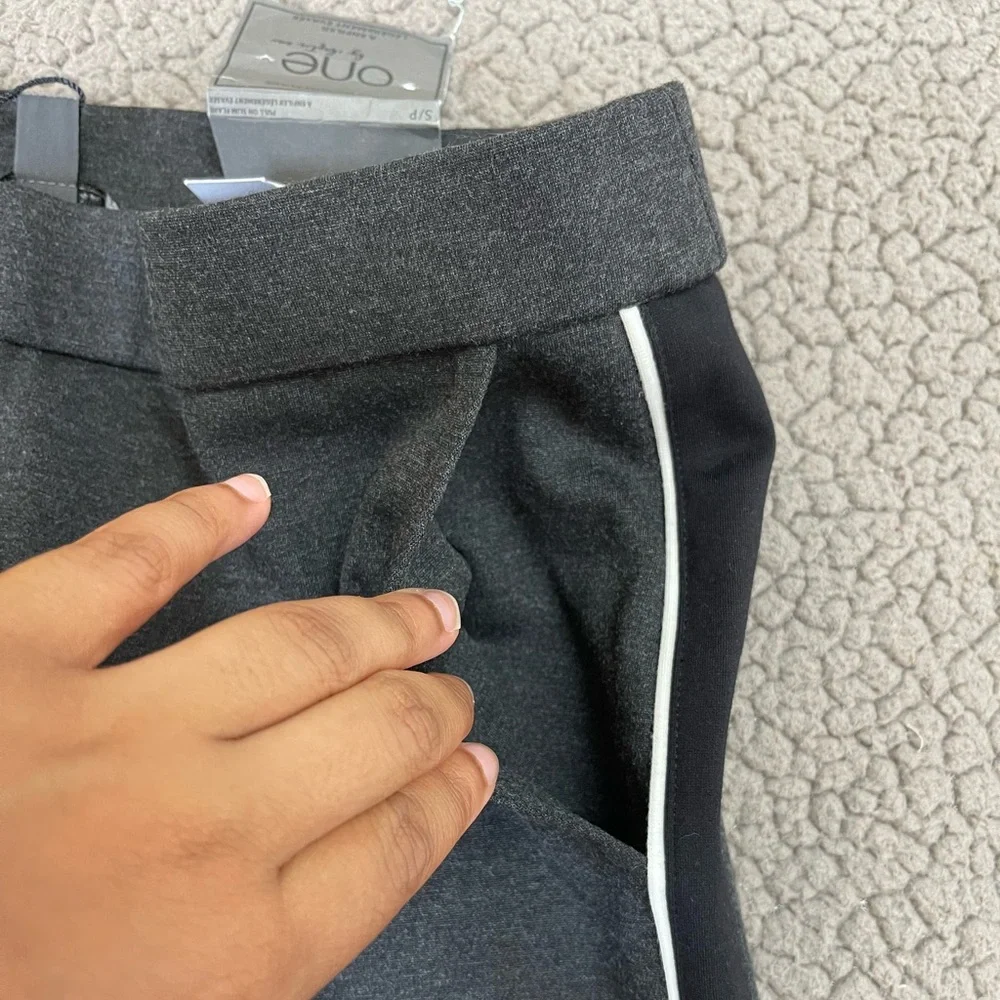 NWT | One by Chapter One | Dark gray w/ side stripes | Pull-on pants | Stretch - Picture 8 of 9